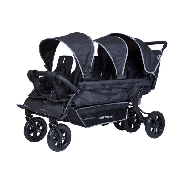 Childhome Sixseater Autobrake Meerlingwagen - Zwart