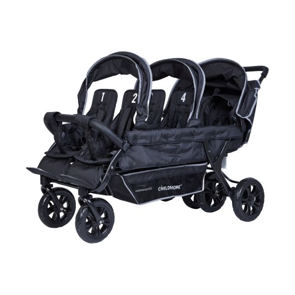 Childhome Sixseater Autobrake Meerlingwagen - Zwart