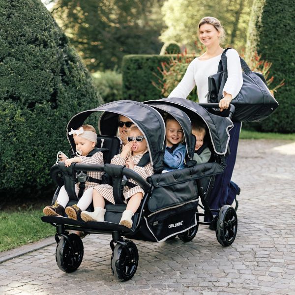 Childhome Sixseater Autobrake Meerlingwagen - Zwart
