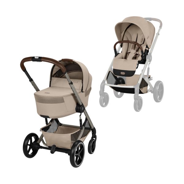 Cybex Balios S Lux 2-in-1 Kinderwagen Met Opvouwbare Reiswieg - Almond Beige Cybex Balios S Lux 2-in-1 Kinderwagen Met Opvouwbare Reiswieg - Almond Beige