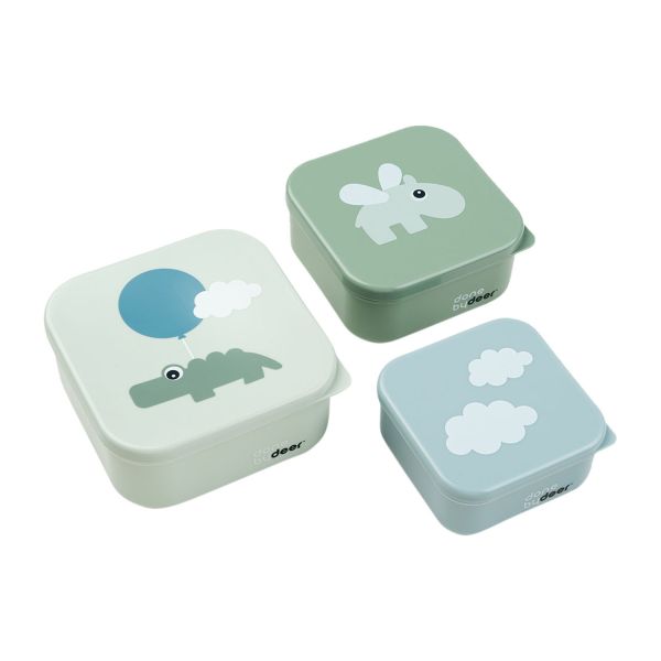 Done By Deer Snackbox - Happy Clouds - 3 Stuks - Green Done By Deer Snackbox - Happy Clouds - 3 Stuks - Green