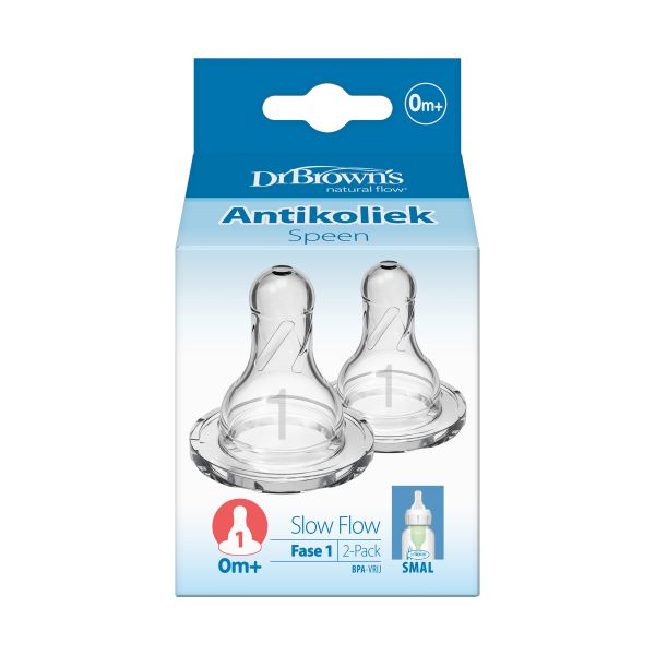 Dr. Brown's Flesspeen Standaard Hals Fase 1 2-Pack Dr. Brown's Flesspeen Standaard Hals Fase 1 2-Pack