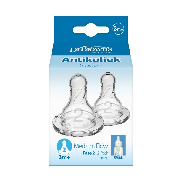 Dr. Brown's Flesspeen Standaard Hals Fase 2 2-Pack Dr. Brown's Flesspeen Standaard Hals Fase 2 2-Pack