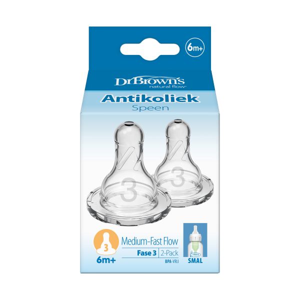 Dr. Brown's Flesspeen Standaard Hals Fase 3 2-Pack Dr. Brown's Flesspeen Standaard Hals Fase 3 2-Pack