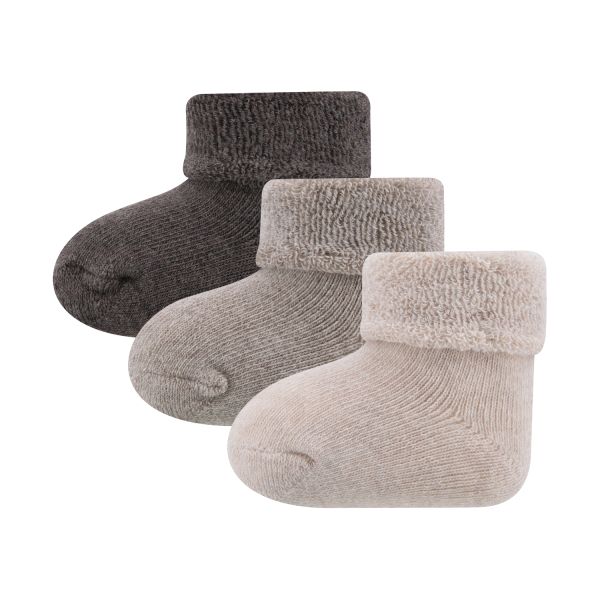 Ewers Uni Baby Sokken 3-Pack Newborn - Beige