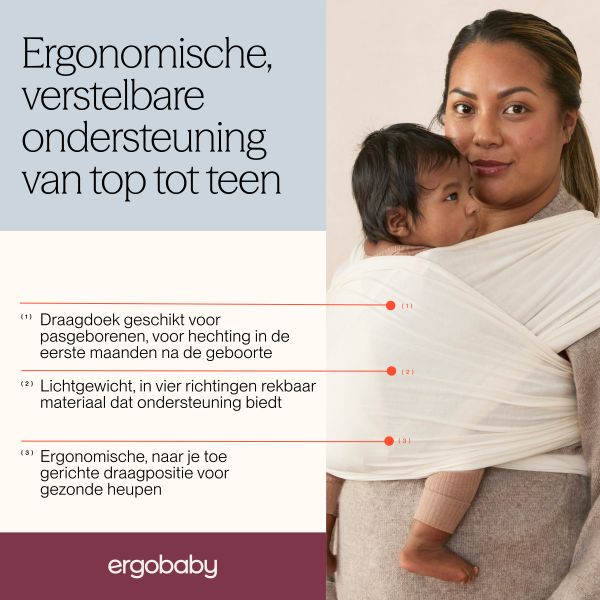 Ergobaby Aura Wrap Draagdoek - Cream Ergobaby Aura Wrap Draagdoek - Cream