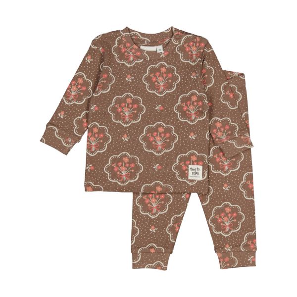 Feetje Maddie Medallion Premium Pyjama - Maat 68 - Bruin Feetje Maddie Medallion Premium Pyjama - Maat 68 - Bruin
