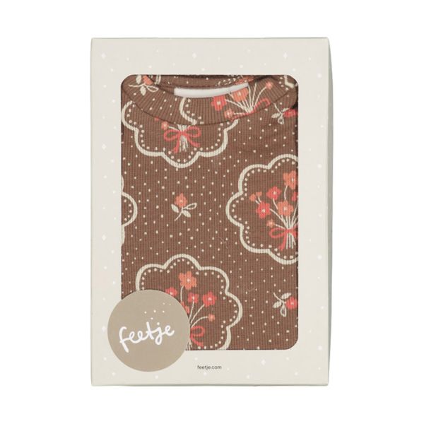 Feetje Maddie Medallion Premium Pyjama - Maat 68 - Bruin Feetje Maddie Medallion Premium Pyjama - Maat 68 - Bruin