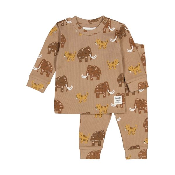 Feetje Milo Mammoth Premium Pyjama - Maat 56 - Taupe Feetje Milo Mammoth Premium Pyjama - Maat 56 - Taupe