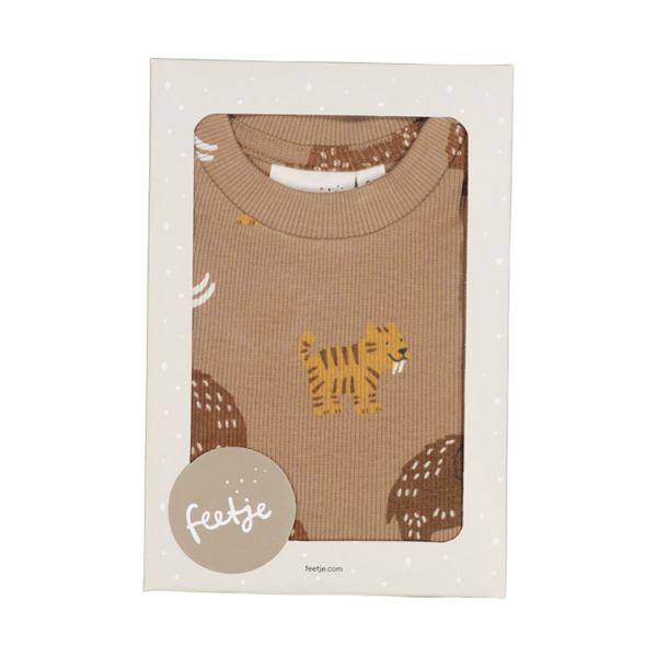 Feetje Milo Mammoth Premium Pyjama - Maat 56 - Taupe Feetje Milo Mammoth Premium Pyjama - Maat 56 - Taupe