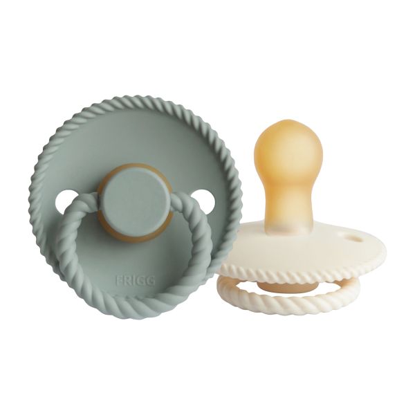 Frigg Rope Fopspeen - Rond - 2 Stuks - 0-6 Mnd - Cream/Sage Frigg Rope Fopspeen - Rond - 2 Stuks - 0-6 Mnd - Cream/Sage