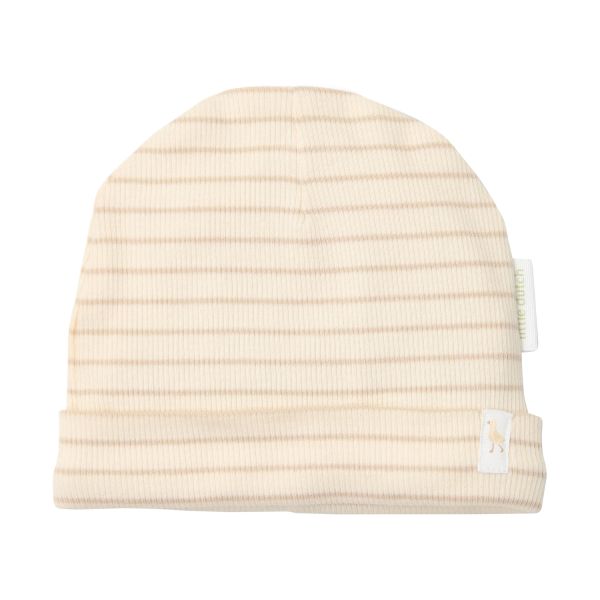 Little Dutch Muts – Soft Beige Stripe - 0-3 Mnd