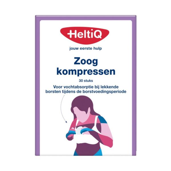 HeltiQ Zoogkompres Voorgevormd - 30 stuks - Wit HeltiQ Zoogkompres Voorgevormd - 30 stuks - Wit