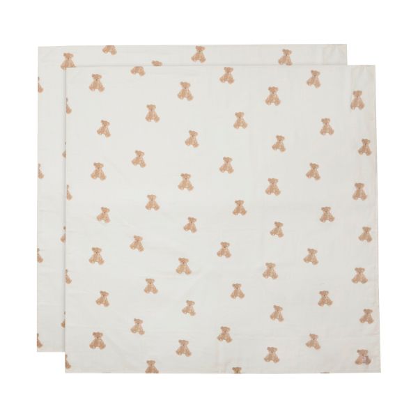 Jollein Hydrofiel Multidoek Teddy Bear 115x115cm 2-Pack Jollein Hydrofiel Multidoek Teddy Bear 115x115cm 2-Pack