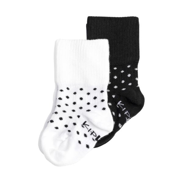 KipKep Blijf-Sokjes - 2-6 Mnd - 2-Pack - Black Dots KipKep Blijf-Sokjes - 2-6 Mnd - 2-Pack - Black Dots