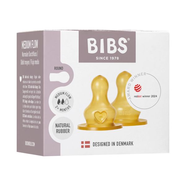 BIBS Flesspeen Rond - Medium Flow - 2 Pack - Latex BIBS Flesspeen Rond - Medium Flow - 2 Pack - Latex