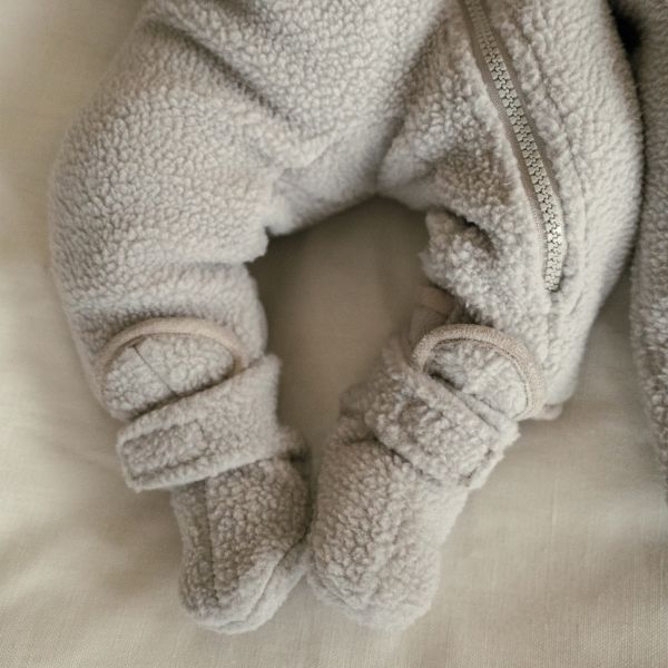 Lodger Slofjes - 3-6 Mnd - Teddy Fleece - Storm