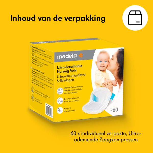 Medela Zoogcompressen Ultra Ademend (60 stuks) Medela Zoogcompressen Ultra Ademend (60 stuks)