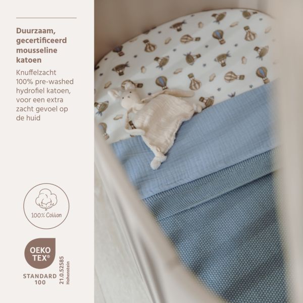 Meyco Baby Ledikantlaken - 100 x 150 cm - Pre-washed Hydrofiel - Jeans Blue Meyco Baby Ledikantlaken - 100 x 150 cm - Pre-washed Hydrofiel - Jeans Blue