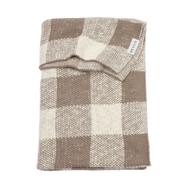 Meyco Block Wiegdeken - 75 x 100 cm - Dark Taupe Meyco Block Wiegdeken - 75 x 100 cm - Dark Taupe
