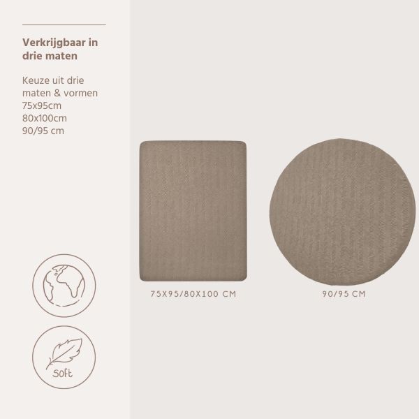 Meyco Deluxe Jacquard Chevron Boxmatrashoeslaken - 75 x 95 cm - Dark Taupe Meyco Deluxe Jacquard Chevron Boxmatrashoeslaken - 75 x 95 cm - Dark Taupe