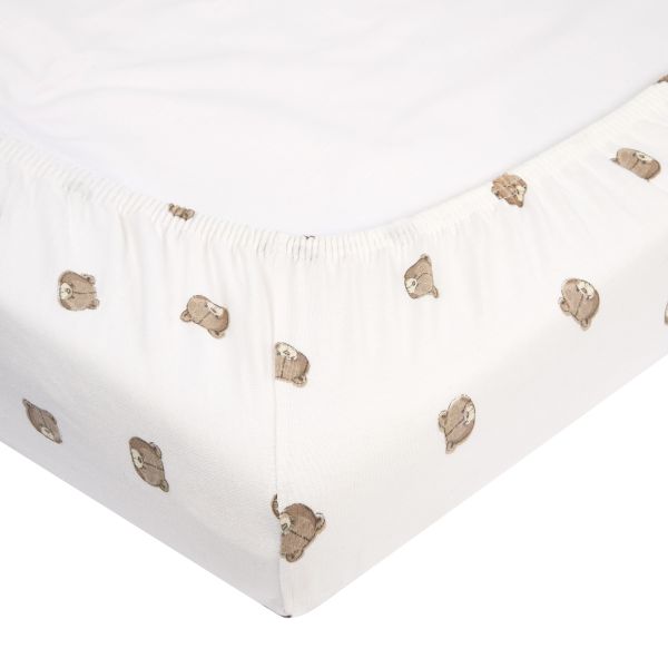 Meyco Bear Hoeslaken - 40 x 80/90 cm - Jersey - Bruin Meyco Bear Hoeslaken - 40 x 80/90 cm - Jersey - Bruin