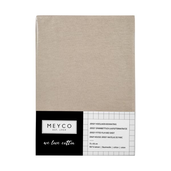 Meyco Hoeslaken Boxmatras Jersey Sand 75 x 95 cm