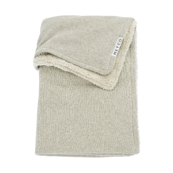 Meyco Wiegdeken Knit Basic Sand Melange Teddy 75x100cm Meyco Wiegdeken Knit Basic Sand Melange Teddy 75x100cm