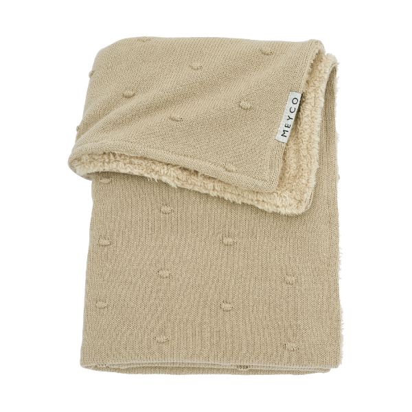 Meyco Wiegdeken Mini Knots Sand Teddy 75 x 100 cm Meyco Wiegdeken Mini Knots Sand Teddy 75 x 100 cm