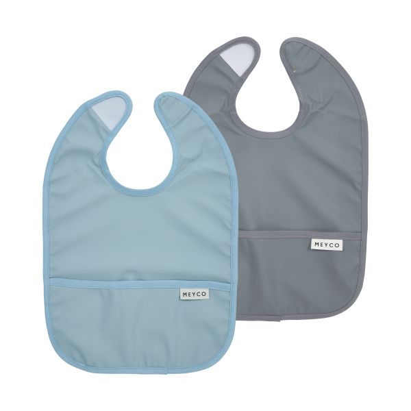 Meyco Slab Met Opvangbak - 2 Stuks - Dark Grey Blue / Jeans Blue Meyco Slab Met Opvangbak - 2 Stuks - Dark Grey Blue / Jeans Blue