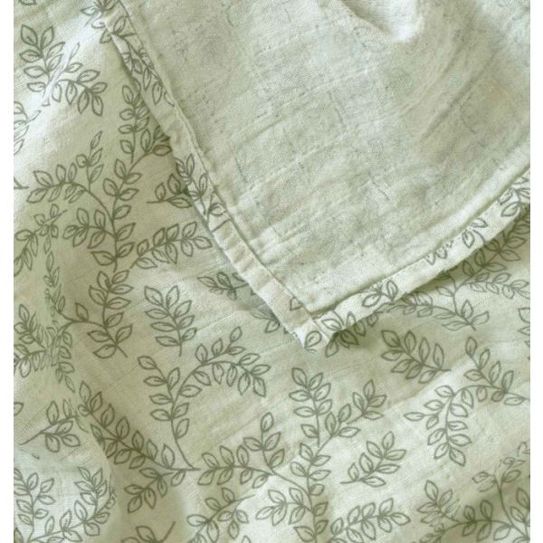 A Little Lovely Company Leaves Hydrofiele Doek XL - Sage A Little Lovely Company Leaves Hydrofiele Doek XL - Sage