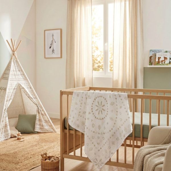 Noukie's Moon Feathers Hydrofiele Doeken - 2 Stuks - 100 x 100 cm - Beige Noukie's Moon Feathers Hydrofiele Doeken - 2 Stuks - 100 x 100 cm - Beige