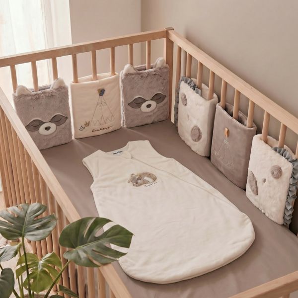 Noukie's Raku, Lino & Pico Bed- en Boxhekbeschermers - 6 Stuks - Beige Noukie's Raku, Lino & Pico Bed- en Boxhekbeschermers - 6 Stuks - Beige