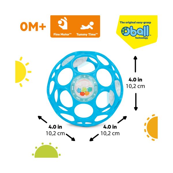 Oball Rammelaar - Easy-Grasp Toy - Lichblauw 