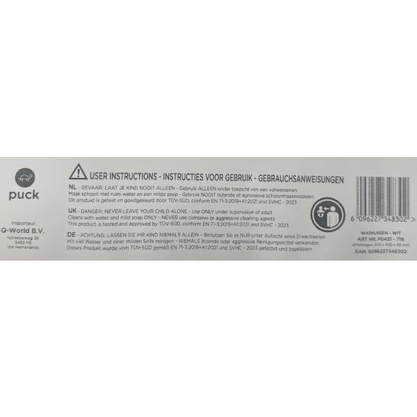 Puck Basic Aankleedkussen - Wit Puck Basic Aankleedkussen - Wit