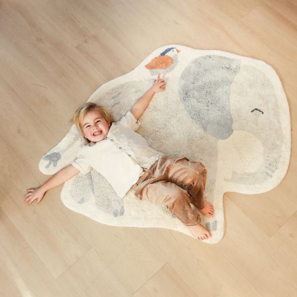 Little Dutch Olifant Vloerkleed - 120 x 110 cm - Grijs Little Dutch Olifant Vloerkleed - 120 x 110 cm - Grijs