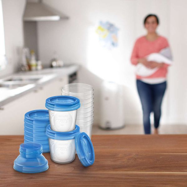 Philips Avent Via Bewaarbekers 180ml (10 stuks) - SCF618/10 Philips Avent Via Bewaarbekers 180ml (10 stuks) - SCF618/10