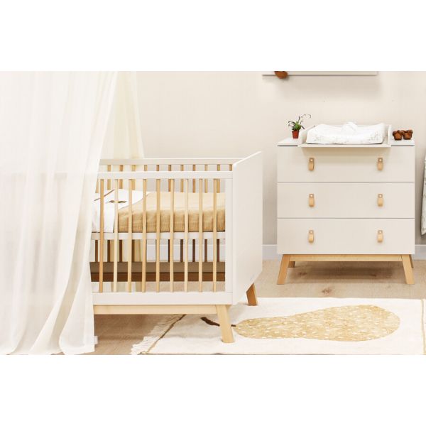 Bopita Ledikant 60 x 120 cm - Commode - Lines - Dune/Natural Bopita Ledikant 60 x 120 cm - Commode - Lines - Dune/Natural
