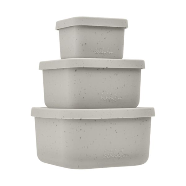 Kikkaboo Opbergdoosjes - 3 Stuks - Platina Siliconen - Zand Kikkaboo Opbergdoosjes - 3 Stuks - Platina Siliconen - Zand