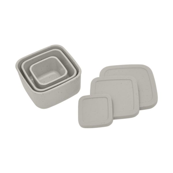 Kikkaboo Opbergdoosjes - 3 Stuks - Platina Siliconen - Zand Kikkaboo Opbergdoosjes - 3 Stuks - Platina Siliconen - Zand