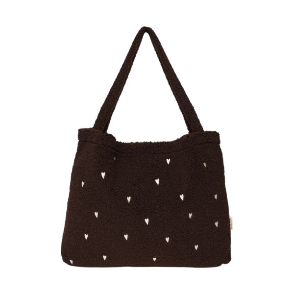 Studio Noos Teddy Mom Bag - Hearts Chocolate