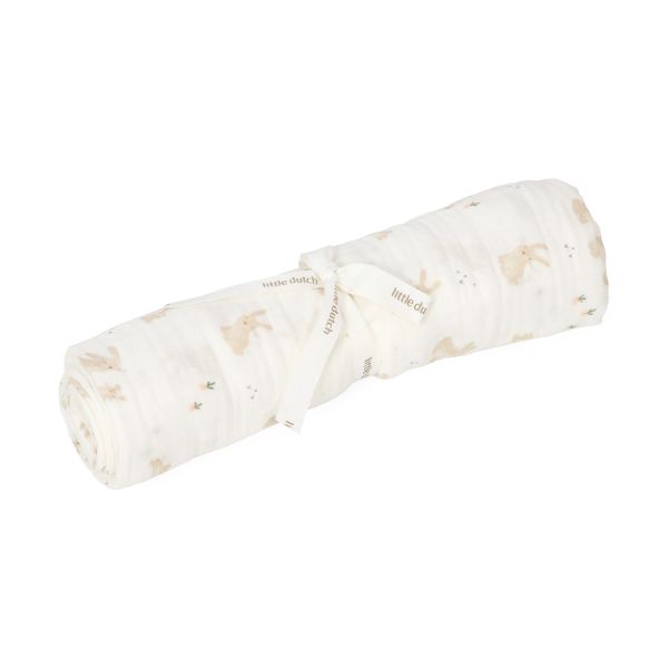 Little Dutch Baby Bunny Swaddle Doek - 120x120 cm - Muslin Little Dutch Baby Bunny Swaddle Doek - 120x120 cm - Muslin