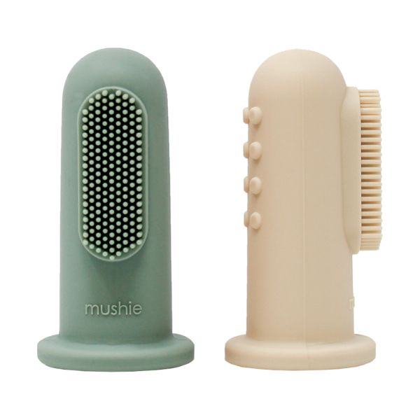 Mushie Tandenborstel Shifting Sand/Cambridge Blue Mushie Tandenborstel Shifting Sand/Cambridge Blue