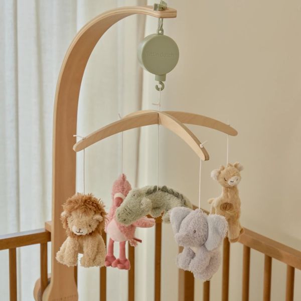 Little Dutch Safari Friends Houten Muziekmobiel Little Dutch Safari Friends Houten Muziekmobiel