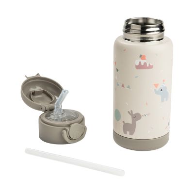 Done By Deer Thermos Drinkfles Rietje - 340 ml - Celebration - Sand