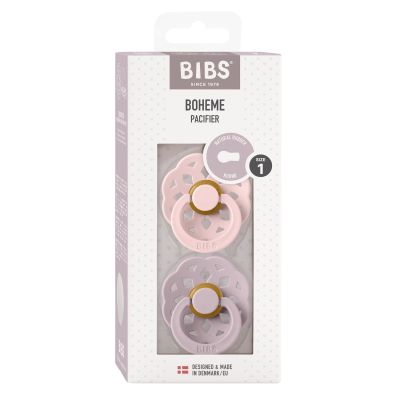 BiBs Boheme Fopspeen - Rond - 2 Stuks - 0-6 Mnd - Blossom/Dusky Lilac