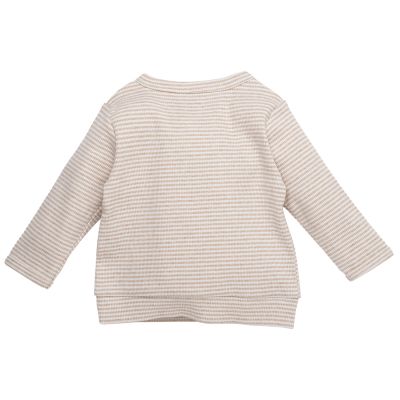 BESS T-Shirt Overslag Pinstripe Sand maat 50 BESS T-Shirt Overslag Pinstripe Sand maat 50