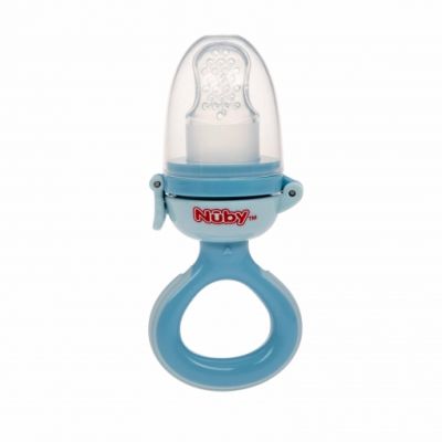 Nûby Sabbelzakje Nibbler Siliconen Blauw 6mnd+ 