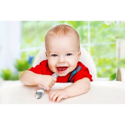 Babyjem Lepel En Vork Staal Grijs

