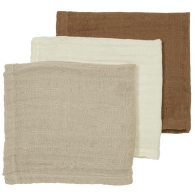 Meyco Monddoek Hydrofiel Pre-Washed Uni Offwhite/Sand/Toffee 30 x 30 cm 3-Pack Meyco Monddoek Hydrofiel Pre-Washed Uni Offwhite/Sand/Toffee 30 x 30 cm 3-Pack